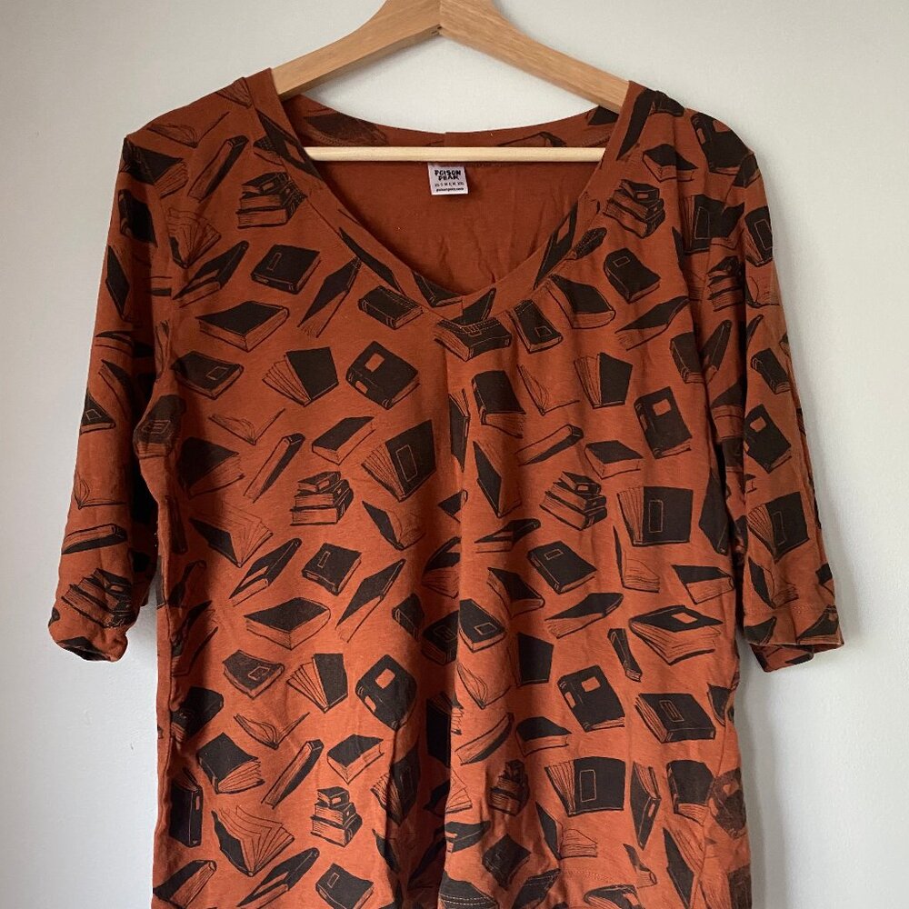 Book 3/4 sleeve top for book lovers